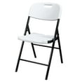 thumbnail image 2 of 4 Pack Commercial Contoured Folding Chairs Set Steel Frame Plastic Seat White, 2 of 12