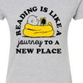 thumbnail image 3 of Peanuts - Reading Is Like A Journey To A New Place - Juniors Fitted Graphic T-Shirt, 3 of 6