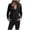 Black, variant on Women's Short Jacket Lapel Collar Side Zip Coat Solid Color Slim Fit Motorcycle Style Outerwear