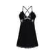 thumbnail image 1 of Lencería de mujer con escote en V, ropa de dormir de satén con encaje, conjunto de ropa de dormir de encaje sexy, 1 of 7