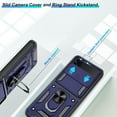 thumbnail image 2 of for Samsung Galaxy Z Flip3 Case, Samsung Galaxy Z FLIP 3 5G Case with HD Screen Protector with Slide Camera Cover, 360° Rotation Ring Kickstand [Military Grade] Case for Samsung Z FLIP 3，Blue, 2 of 18