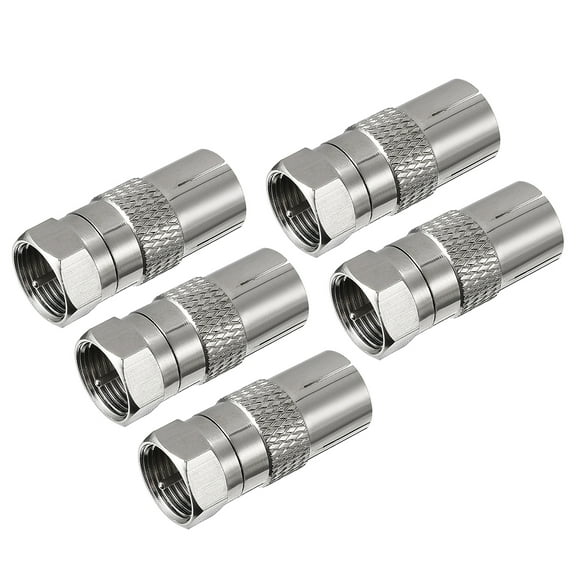 5 Pcs Silver Tone BSP F Male to PAL Female Jack RF Coaxial Adapter Connector