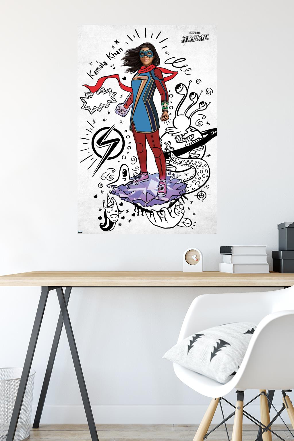 Marvel Ms. Marvel - Doodles Wall Poster, 22.375" x 34"