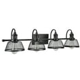thumbnail image 3 of Aspen Creative 62096, Four-Light Metal Bathroom Vanity Wall Light Fixture, 34" Wide, Transitional Design in Bronze with Metal Mesh Shade, 3 of 6