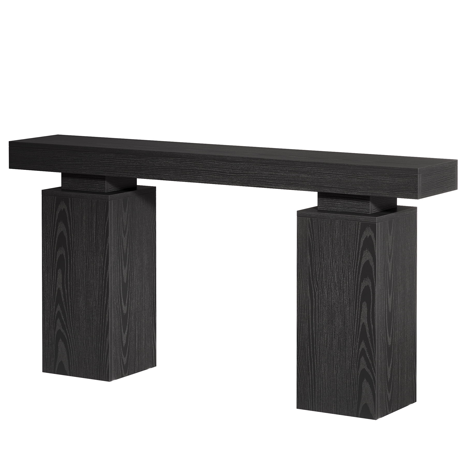 Fnova 63" Farmhouse Console Table, Long Wood Entryway Table for Foyer, Easy Assembly, Hallway Accent Furniture Behind Couch, Living Room Decor Stand