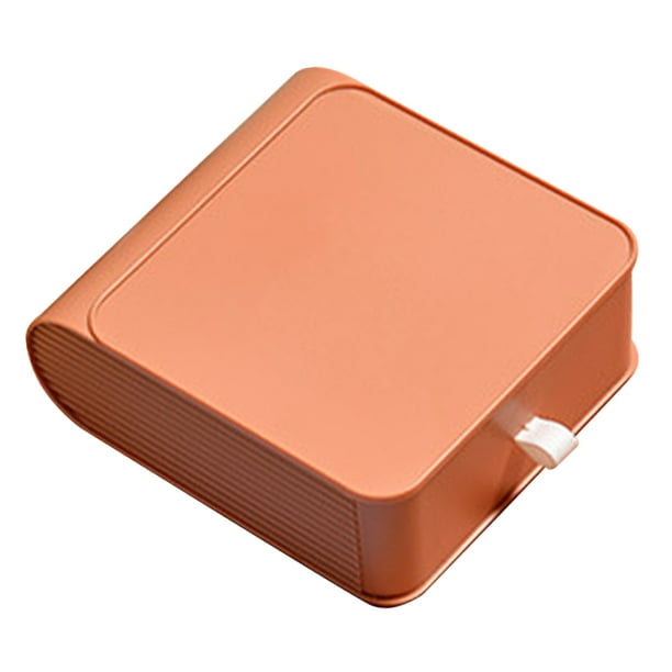 Caja de almacenamiento de escritorio resistente y duradera de polipropileno, apilable, de gran capacidad, aspecto elegante, organizador de cajones pequeños para el hogar y la oficina, color naranja