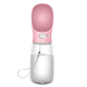 thumbnail image 1 of Botella de agua para perros de 550 ml, botella de agua portátil, dispensador de agua para perros, cachorros, gatos, mascotas, botella de agua para viajes, color rosa ER, 1 of 5
