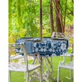 thumbnail image 3 of Fsddascl Blue White White Flowers Outdoor Tablecloth - 60 Inch Round Dining Table Cover, Rustic Vintage Botanical Leaves Waterproof Outdoor Table Cloth with Umbrella Hole & Zipper for Picnic/Patio, 3 of 7