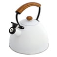 thumbnail image 2 of MegaChef 3.2 Quart Whistling Tea Kettle with Wood Grain Nylon Cool Touch Handle, Matte, 2 of 7