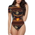 thumbnail image 2 of Goofa Halloween Decoration Printed Women Rash Guard Short Sleeve,Tummy control Swimsuit Surfing Swimsuit Bathing Suit One Piece Swimsuit UPF 50-, 2 of 9
