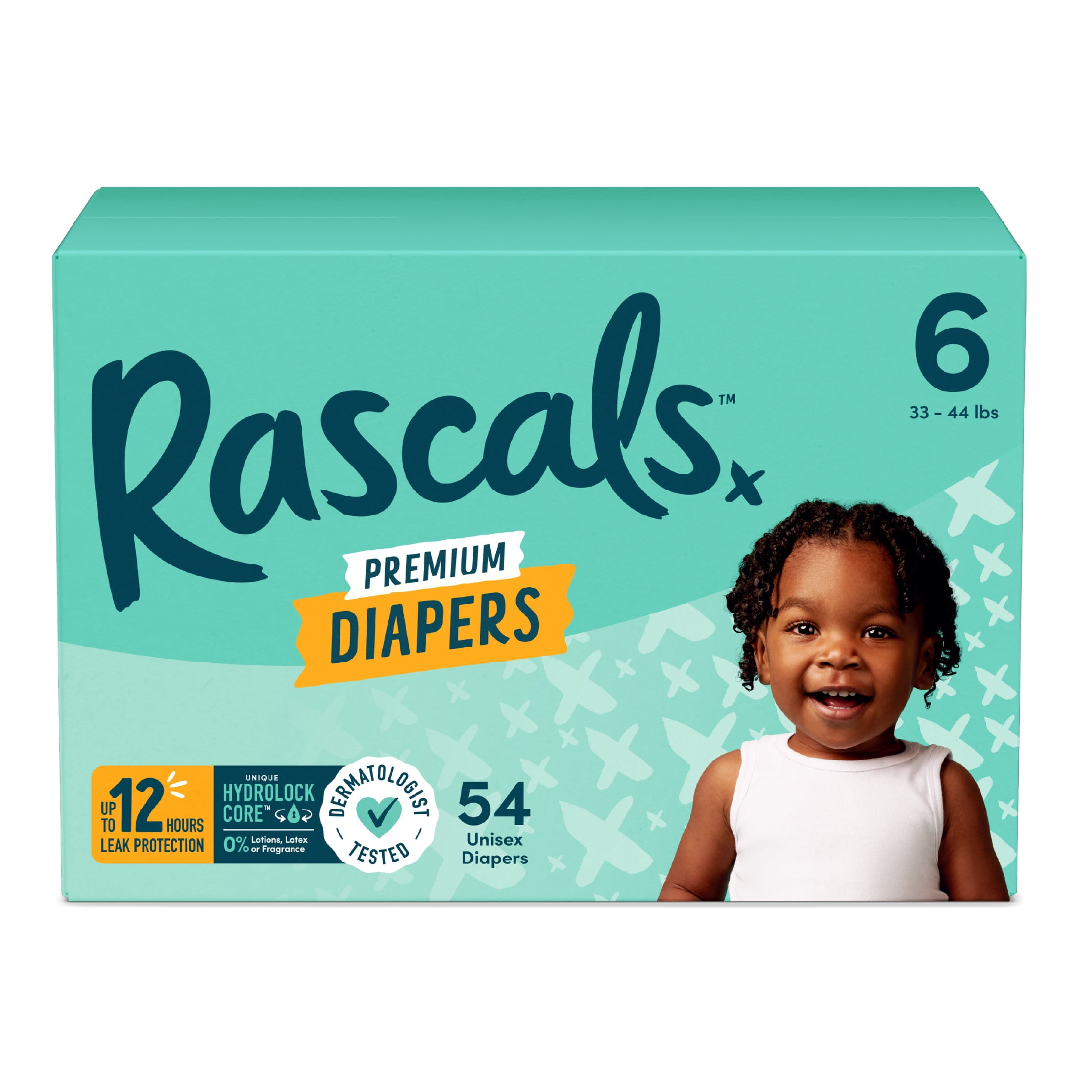 Rascals Premium Absorbent Baby Diapers Size 6, 54 Count - Walmart.com