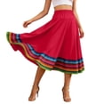 thumbnail image 2 of Skirts for Women Rainbow Print Elastic Waist Flowy Skirt Bohemian Comfortable Summer Casual Wear Womens Midi Skirt XXXL, 2 of 4