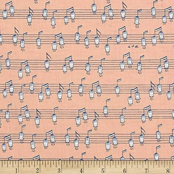Ink & Arrow Fabrics Melodie Musical Notes (Horizontal) Cotton fabric Sold by the Yard