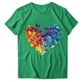 thumbnail image 4 of Women's Graphic T Shirts Summer Casual Classic Short Sleeve Tops Beach Loose Fit Floral Blouses Going out Tee (3XL, Green), 4 of 4