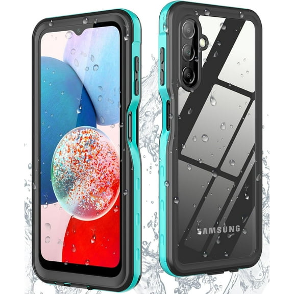 for Samsung Galaxy A14 5G Case Waterproof, [Built-in Screen Protector] [360° Full Body] Heavy Duty Shockproof Dustproof Protective Phone Case for Samsung A14 5G (2023) (Teal)