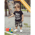 thumbnail image 3 of BemeyourBBs Toddler Baby Boys Birthday Outfits 2nd Birthday 2 Years Old Clothes Short Sleeve Letter Print T Shirt Tops and Camouflage Shorts Set Boys Summer Clothing, 3 of 9