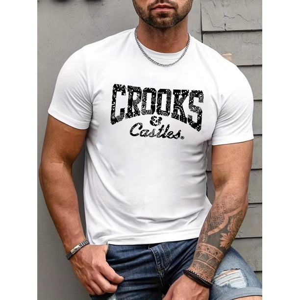 Camiseta de manga corta CROOKS para hombre, informal, moderna y para deportes al aire libre. Ideal para adultos, hombres, mujeres, adolescentes y jóvenes.