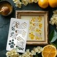 thumbnail image 2 of Metal Stencils for Craft Wood Burning Bees Stencils Stainless Steel Reusable Honey Comb Templates for Journaling Drawing Carving Engraving Scrapbooking 10cm Wide colorful, 2 of 9