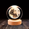 thumbnail image 4 of LED 3D Glass Ball Night Light 2.4 "Decoración Ornamento Lámpara de mesa Esfera Lámparas para aniversario, acción de gracias, cumpleaños, dormitorio, EstiloF Yinane Luz de noche, 4 of 8