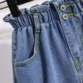 thumbnail image 6 of MIXUE Shorts For Women Summer Solid Color Loose Plus Size Denim High Waist Loose A Line Wide Leg Womens Shorts Daily-Wear,Blue,XXXL, 6 of 9