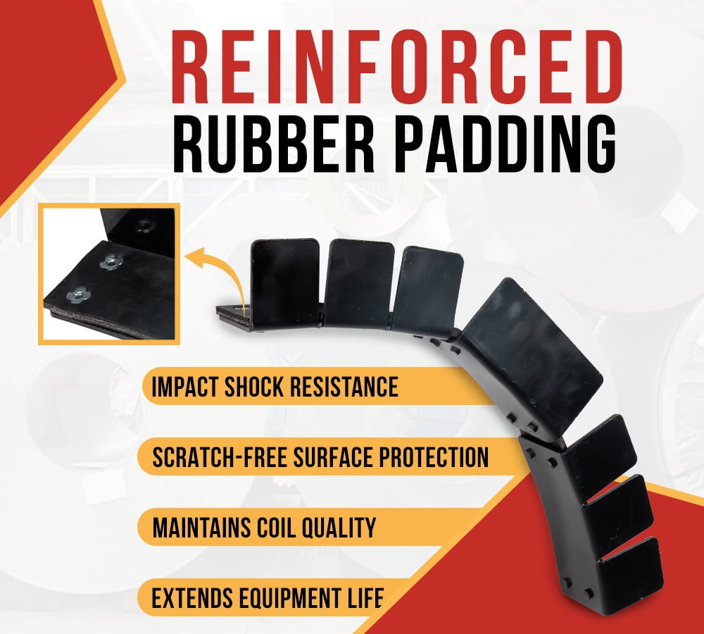 24" Long Steel Coil Edge Protector w/ Rubber Pads - Steel Powder Coated Heavy Duty Corner Protector Ideal for Industrial Processes, Transportation, and Storage
