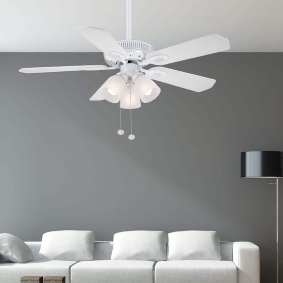Glendale 42 in. LED Indoor White Ceiling Fan with Light Kit