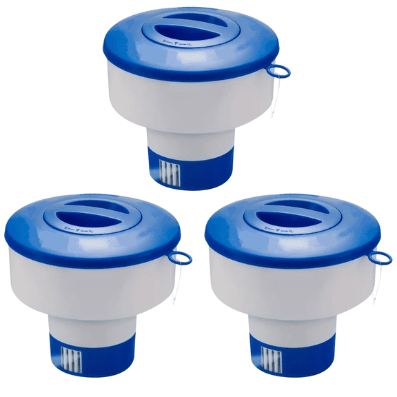 Floating Chlorine Dispenser, Pool Spa Chlorine/Bromine Floater,7" Large Capacity Floating Chlorinator & Bromine Holder Fits 1-3 Inch Chemical Tablets(Collapsible)