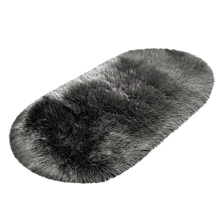 Large Faux Fur Area Rug 20x31 Inch Ultra-Soft Plush Bedroom Carpet Non-Slip High-Density Microfiber Shaggy Rug for Bedside and Sofa Washable Decorative Chair Cover