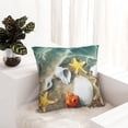 thumbnail image 6 of Fuzoiu Seashell On The Beach Print Square Pillow Cover,Hidden Zipper Design,Luxury Square Pillow Case, Throw Pillow,Couch Cushion-16"x16", 6 of 7