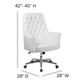 thumbnail image 4 of Flash Furniture Hansel Mid-Back Traditional Tufted White LeatherSoft Executive Swivel Office Chair with Arms, 4 of 13