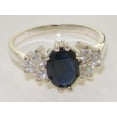 thumbnail image 5 of LBG 14k White Gold Cubic Zirconia and Natural Sapphire Womens Promise Ring - Size 5.5, 5 of 5