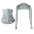 thumbnail image 2 of XUNKUSGA Women Cooling Shawl Arm Sleeve and Neck Gaiter Two Piece Sets for Women Breathable Anti-UV Sun Protection Cooler Shrug with Finger Hole,Gray,Free Size, 2 of 9