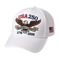 thumbnail image 2 of 250th Anniversary USA Hat for Men Women White, America 250 Merchandise Printed Baseball Cap 1776-2026 4th of July Patriotic, 2 of 6