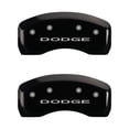 thumbnail image 2 of MGP 4 Caliper Covers Engraved Front & Rear With out stripes/Dodge Black finish silver ch Fits select: 2012-2014 DODGE AVENGER SE, 2007 DODGE CALIBER, 2 of 2
