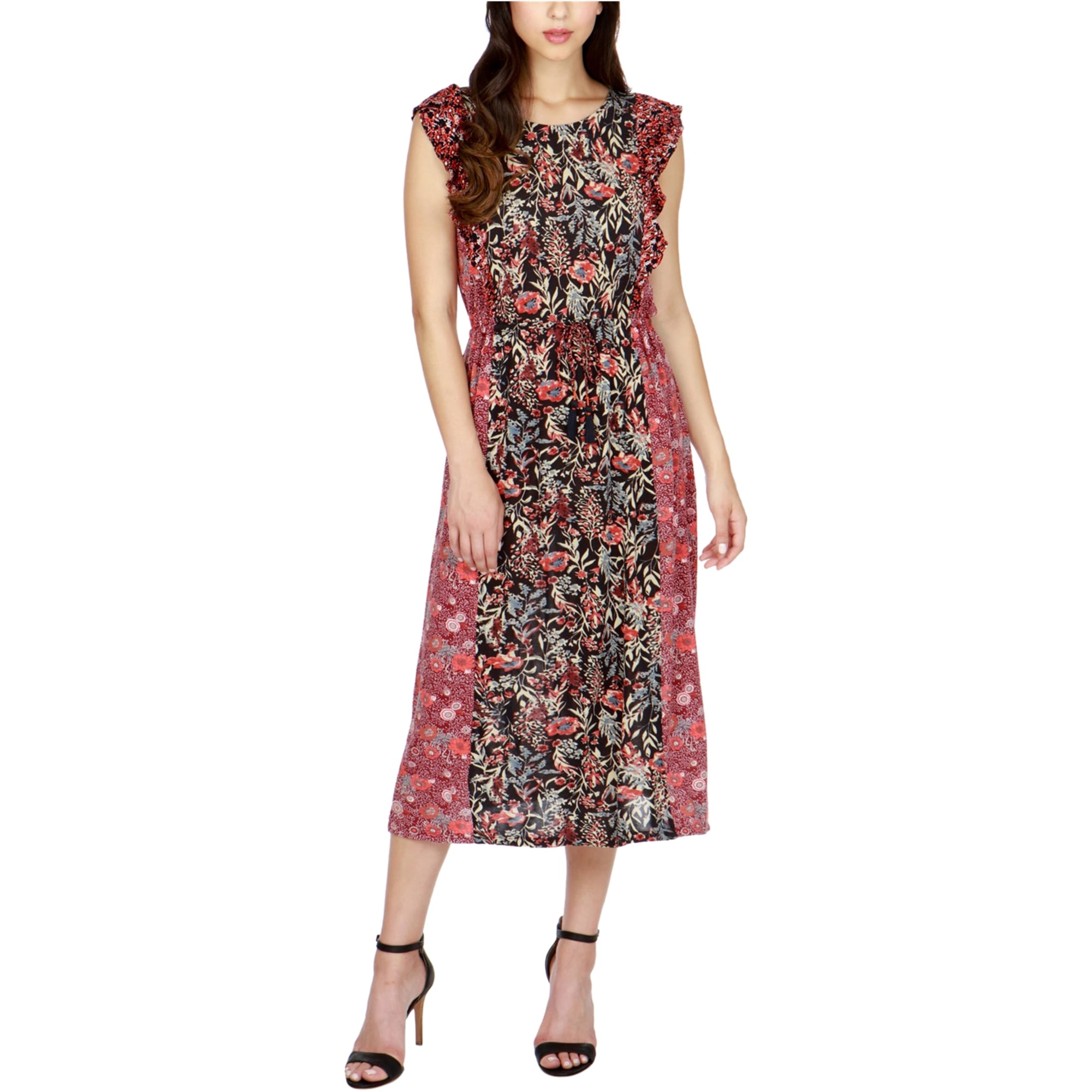 Lucky Brand - Lucky Brand Womens Mixed Floral Midi Dress mlt XS ...