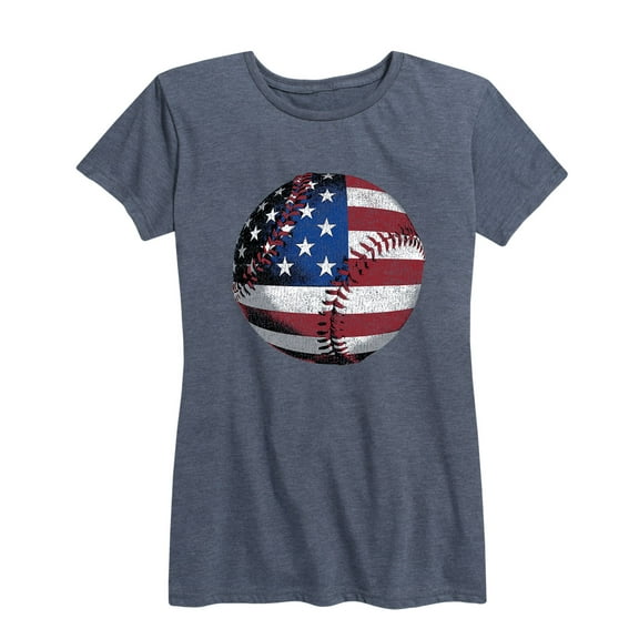 Instant Message - Baseball Flag - Women's Short Sleeve Graphic T-Shirt