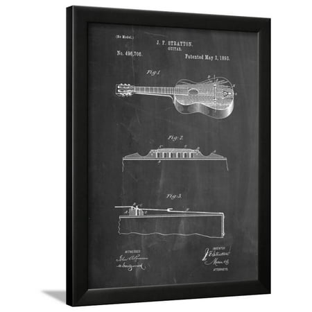 Stratton and Son Acoustic Guitar Patent Framed Print Wall Art By Cole
