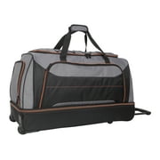 Protege 30 in Rolling Drop-Bottom Carry On Duffel Bag for Travel, Black and Gray