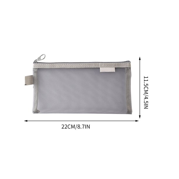 Estuche transparente de gran capacidad para colegio y exámenes - Bolsillo con cremallera de malla esmerilada con cierre seguro, organizador de papelería resistente al agua y duradero