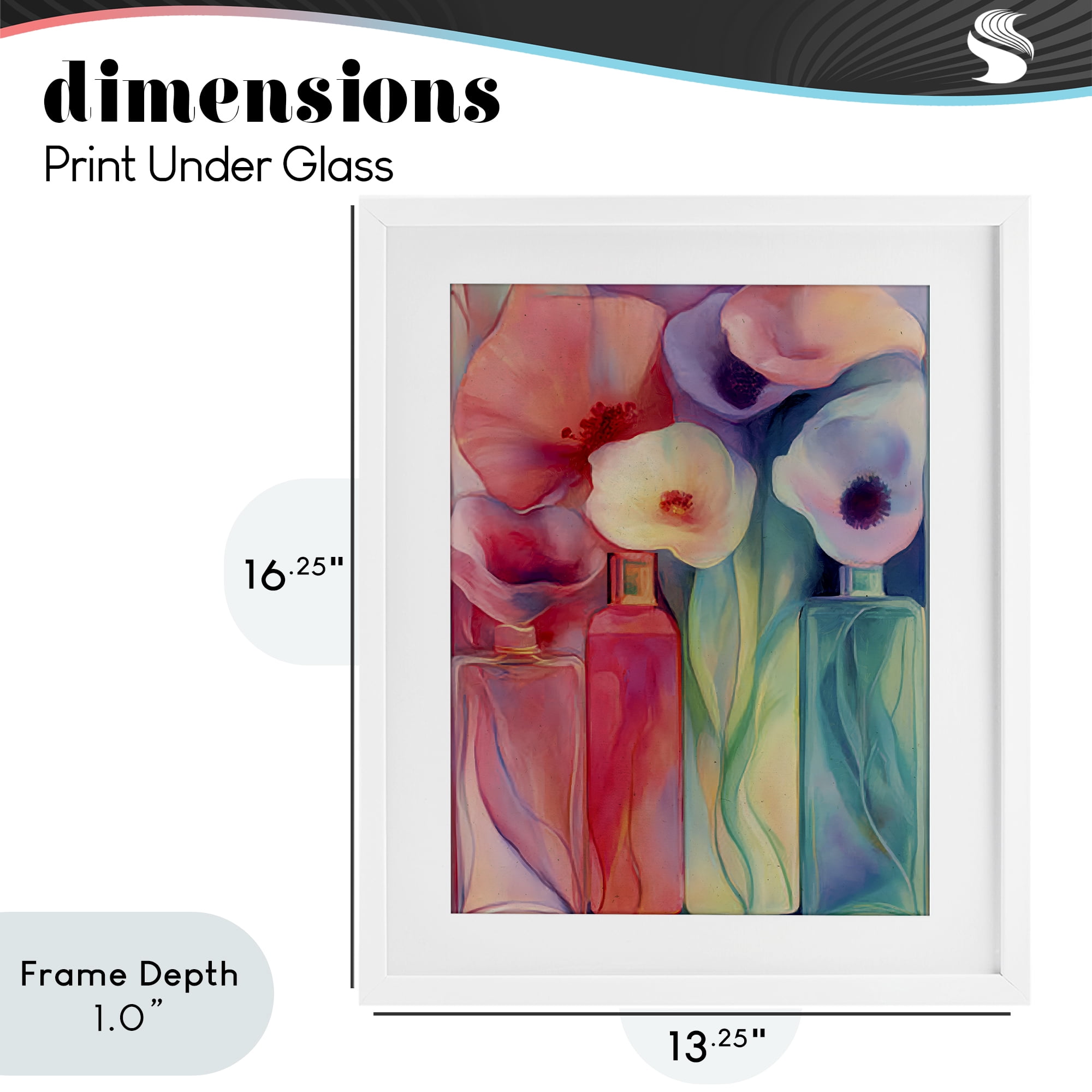Stupell Industries Petal Logic Gradient White Framed Print Under Glass, design by Annabelle Hall
