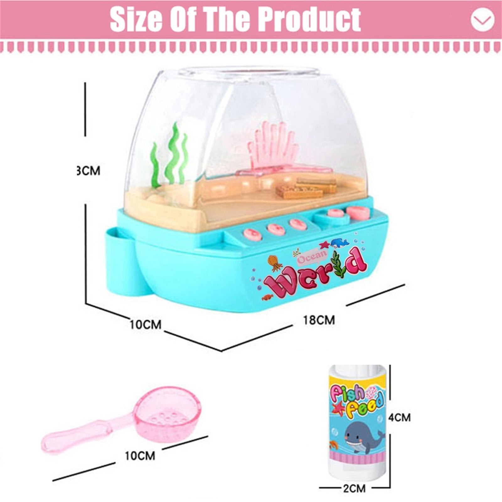 SIYTUAU Kids Simulation Fish Tank Aquarium Toy Set Electronic Interactive Marine Life Educational Playset With Accessories Pink Color One Size Plastic No Batteries Included Pink