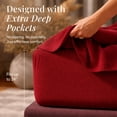 thumbnail image 3 of Juego de sábanas de franela Tribeca Living Twin, 170 g/m², color rojo oscuro, 3 of 7