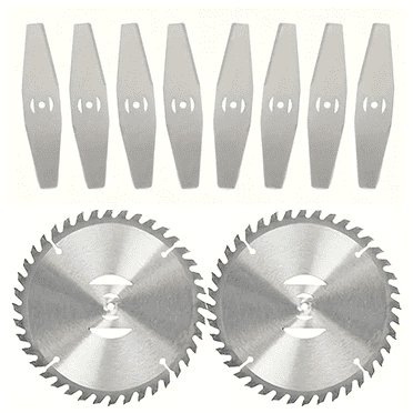 10Pack Grass Trimmer Blade Heads Replacements,Cordless Electric String Trimmers Metal Blade,Carbide Blade Tip Brush Cutter Trimmer Blade for Electric Lawn Mower Set (Silver)
