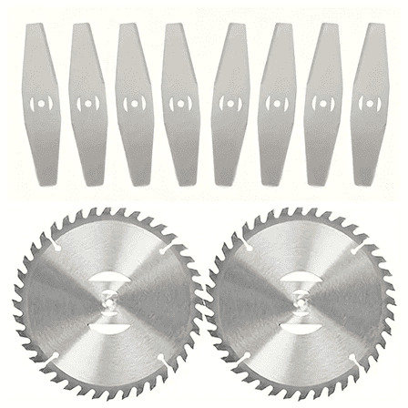 10Pack Grass Trimmer Blade Heads Replacements,Cordless Electric String Trimmers Metal Blade,Carbide Blade Tip Brush Cutter Trimmer Blade for Electric Lawn Mower Set (Silver)