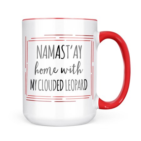 

Christmas Cookie Tin Namast ay Home With My Clouded Leopard Simple Sayings Mug gift for Coffee Tea lovers