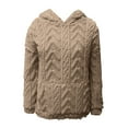 thumbnail image 3 of Hoodies for Women Hoodie 2024 Winter Solid Fuzzy Lined Long Sleeve Hoodies Flannel Thermal Pullover Tops With Pockets Hemlock, 3 of 6