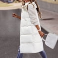 thumbnail image 5 of Gibobby Chaleco largo para mujer, Chalecos casuales para mujer, chaleco largo y suave de longitud media, chaquetas de algodón de invierno, ligeras(Beige,XG), 5 of 5