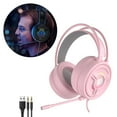 thumbnail image 4 of PSH-200 Gaming Headset with Noise Cancelling Mic, Stereo Surround, Soft Earmuffs Headphone with 3.5MM Pink, 4 of 7