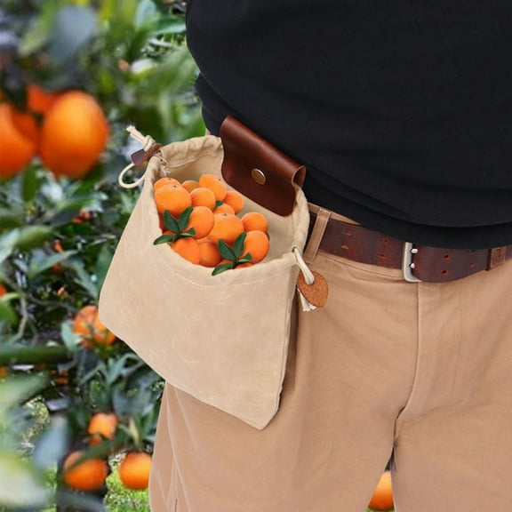 Worgeous  Picking Bag Fruit Harvest Citrus Picker Harvesting Belt Khaki
