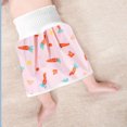 thumbnail image 4 of IROINNID Long Flare Skirt For Toddler Girls Baby Cotton Cute Cartoon Pattern Waterproof Impermeable Leak proof Diaper Pants Skirt, Pink, 4 of 4